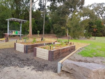 Garden Beds under construction