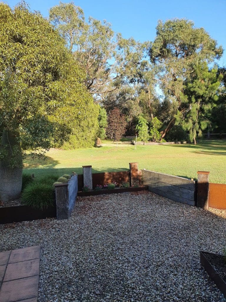 Steel and Stone retaining walls