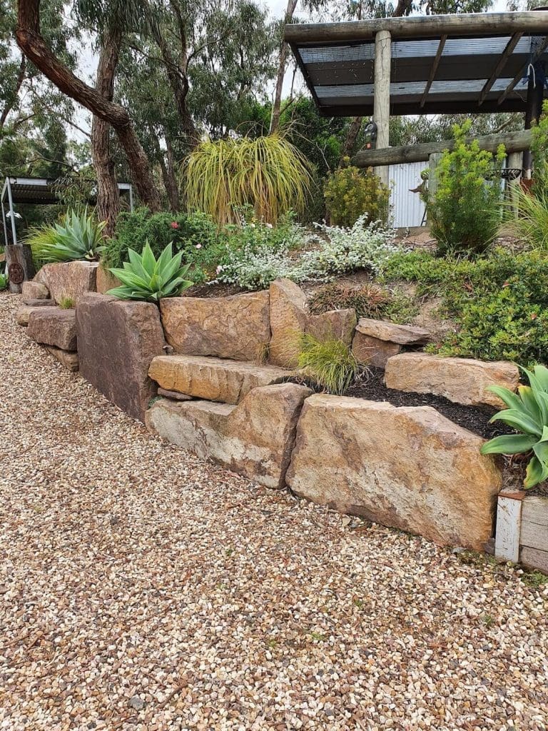 Stone retaining walls